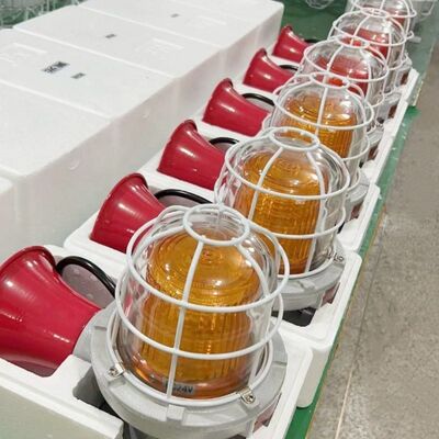 Explosion Proof LED Strobe Alarm Light with IP65 Rating, Aluminum Alloy Housing, and Multi-Color LED Beacon for Hazardous Areas